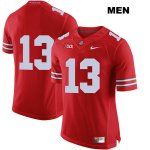 Men's NCAA Ohio State Buckeyes Tyreke Johnson #13 College Stitched No Name Authentic Nike Red Football Jersey LJ20J17KA